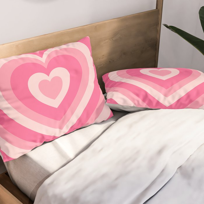 Hypnotic Pink Hearts Pillow Sham Gallery Image 2