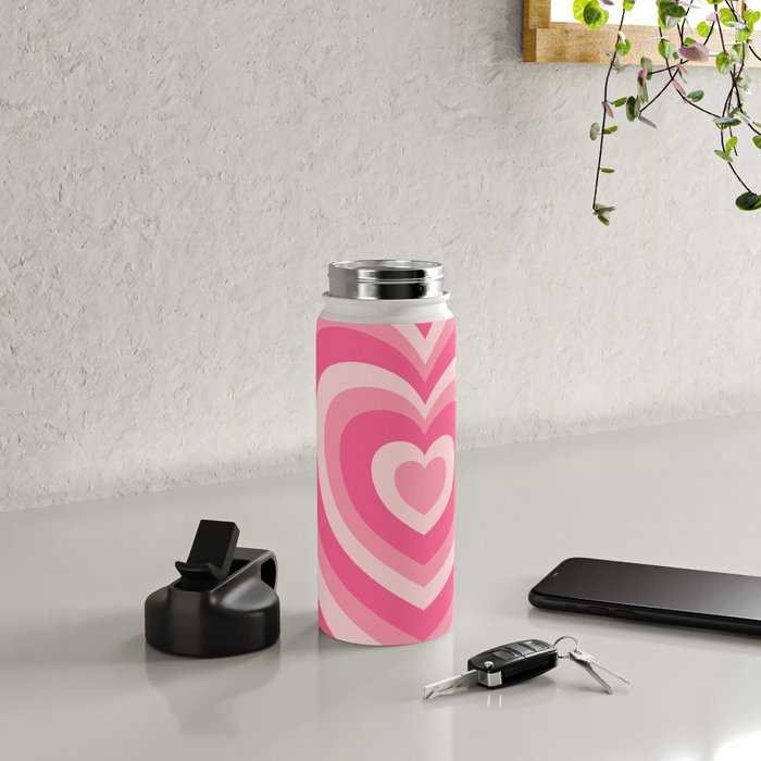 Hypnotic Pink Hearts Water Bottle Gallery Image 4