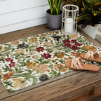 Antique Italian Floral Textile Print Outdoor Rug Gallery Image 2