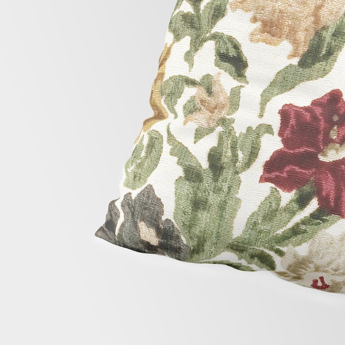 Antique Italian Floral Textile Print Pillow Sham Gallery Image 4