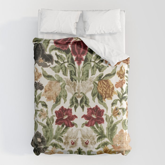 Antique Italian Floral Textile Print Duvet Cover Gallery Image 6