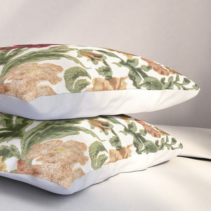 Antique Italian Floral Textile Print Pillow Sham Gallery Image 3