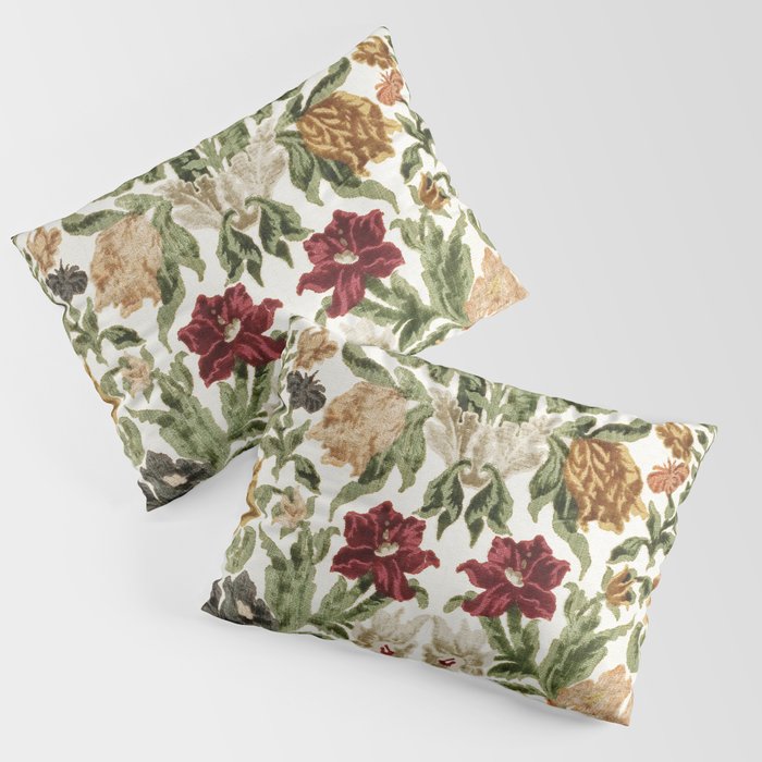 Antique Italian Floral Textile Print Pillow Sham Gallery Image 3