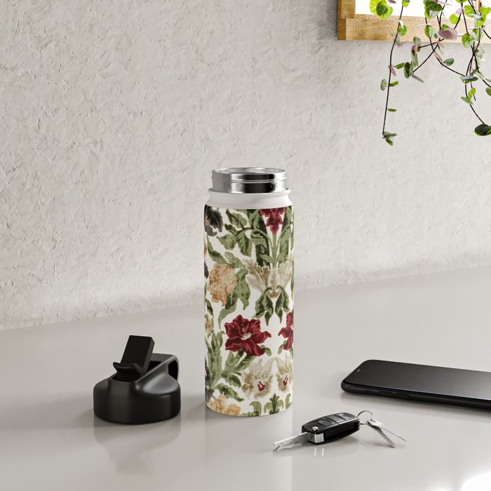 Antique Italian Floral Textile Print Water Bottle Gallery Image 4
