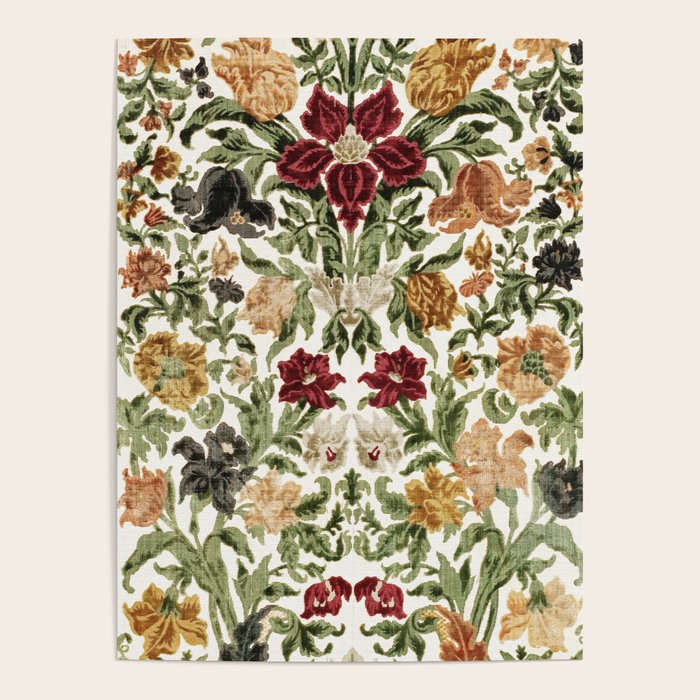 Antique Italian Floral Textile Print Poster Gallery Image 4