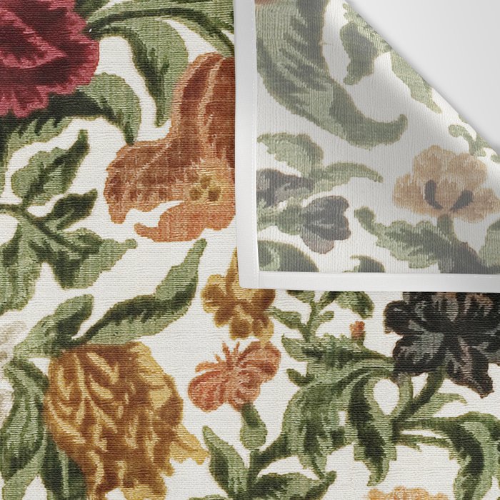 Antique Italian Floral Textile Print Wall Tapestry Gallery Image 3