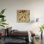 Antique Italian Floral Textile Print Wood Wall Art Gallery Image 2