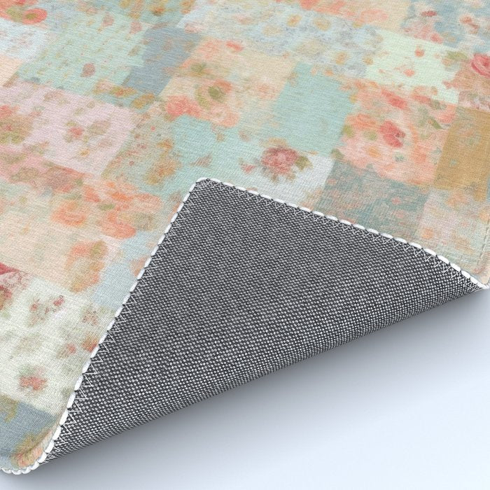 Vintage flowers,patchwork,pastel colors. Rug Gallery Image 4