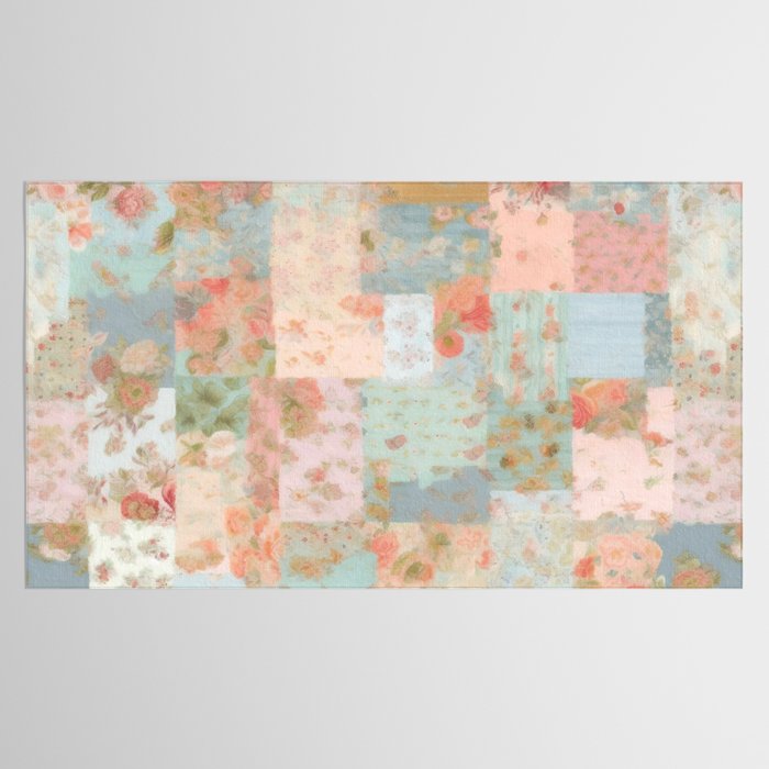 Vintage flowers,patchwork,pastel colors. Tablecloth Gallery Image 2
