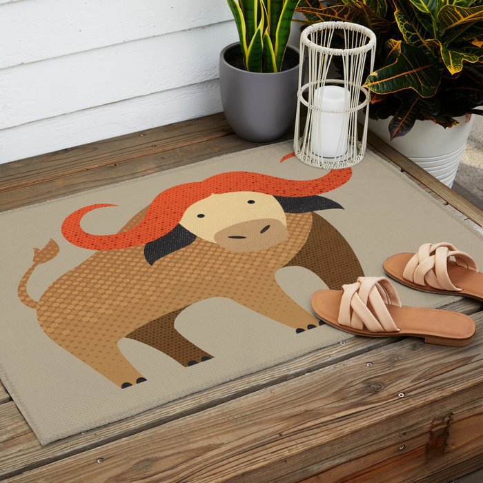 Whimsy Cape Buffalo II Outdoor Rug Gallery Image 2