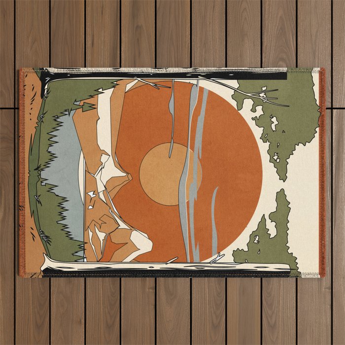 Wild Abstract Landscape 2 Outdoor Rug Gallery Image 1