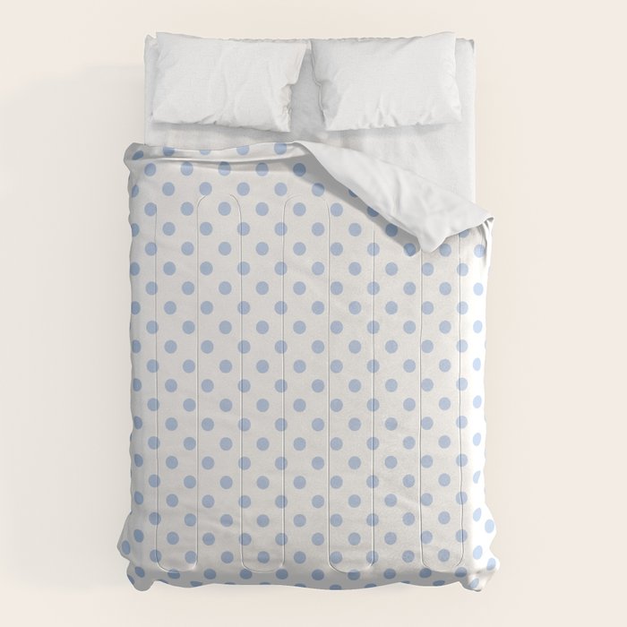 Pale Cornflower Blue polka dots 1. Comforter Gallery Image 1