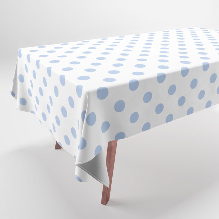 Pale Cornflower Blue polka dots 1. Tablecloth Gallery Image 1
