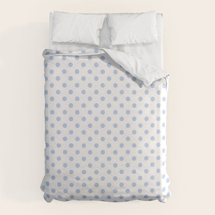 Pale Cornflower Blue polka dots 1. Duvet Cover