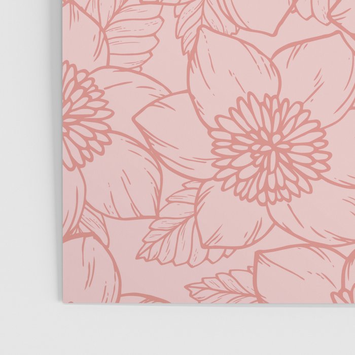 Spring Garden Flower Lineart - Pink Poster Gallery Image 3