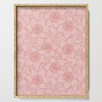 Spring Garden Flower Lineart - Pink Serving Tray Gallery Image 1
