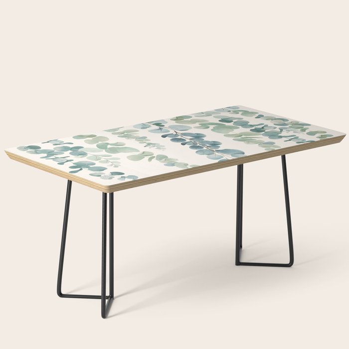 Watercolor Eucalyptus Leaves Coffee Table Gallery Image 1