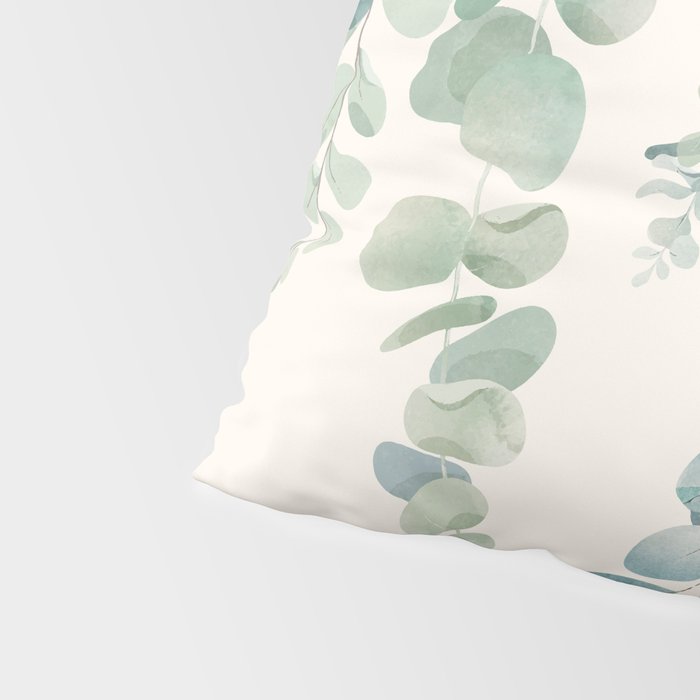 Watercolor Eucalyptus Leaves Pillow Sham Gallery Image 4