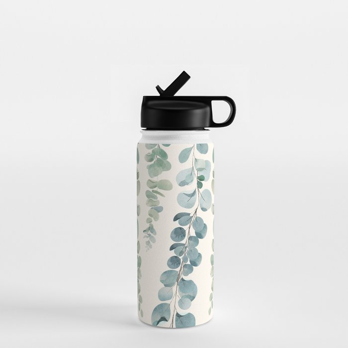 Watercolor Eucalyptus Leaves Water Bottle Gallery Image 1