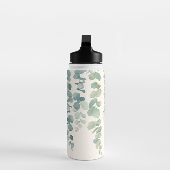 Watercolor Eucalyptus Leaves Water Bottle Gallery Image 3