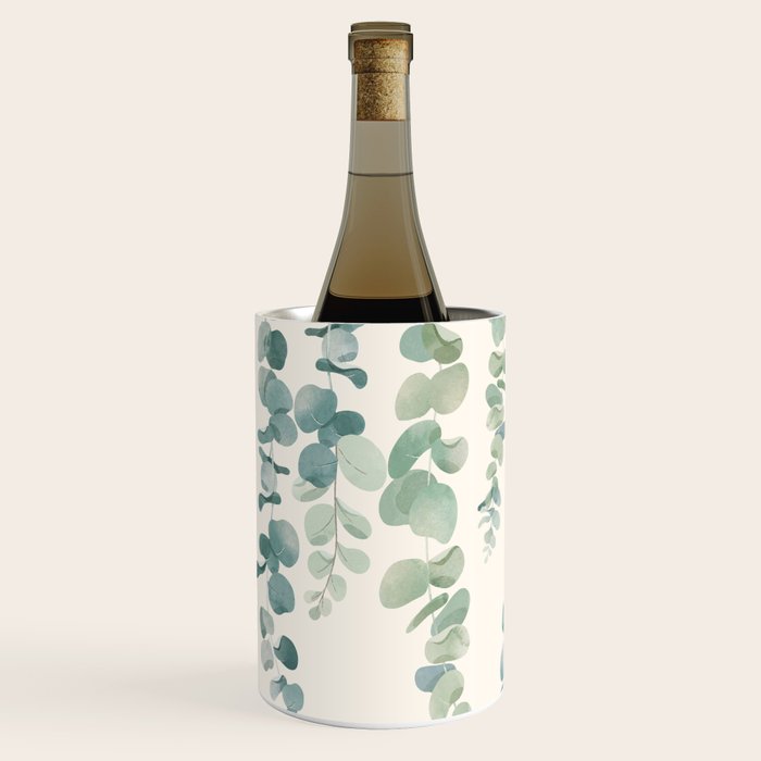 Watercolor Eucalyptus Leaves Wine Chiller Gallery Image 2