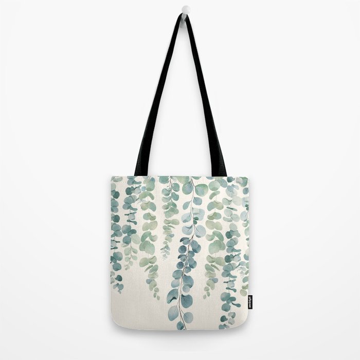 Watercolor Eucalyptus Leaves Tote Bag Gallery Image 2