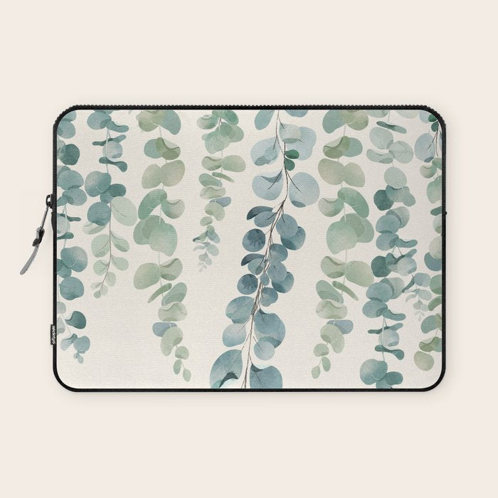 Watercolor Eucalyptus Leaves Laptop Sleeve Gallery Image 1