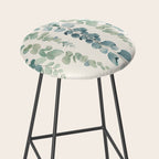Watercolor Eucalyptus Leaves Stool Gallery Image 2