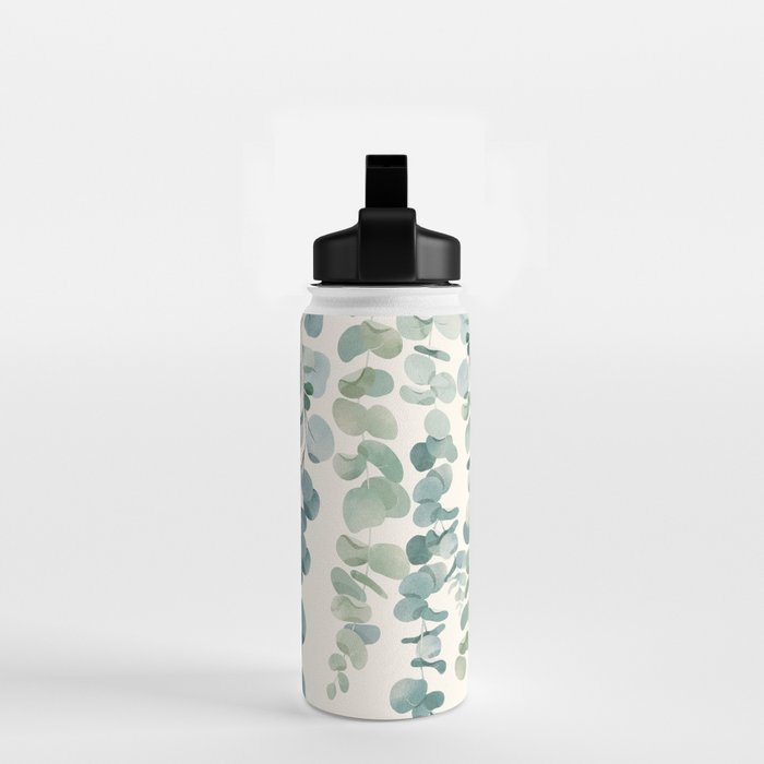 Watercolor Eucalyptus Leaves Water Bottle Gallery Image 2
