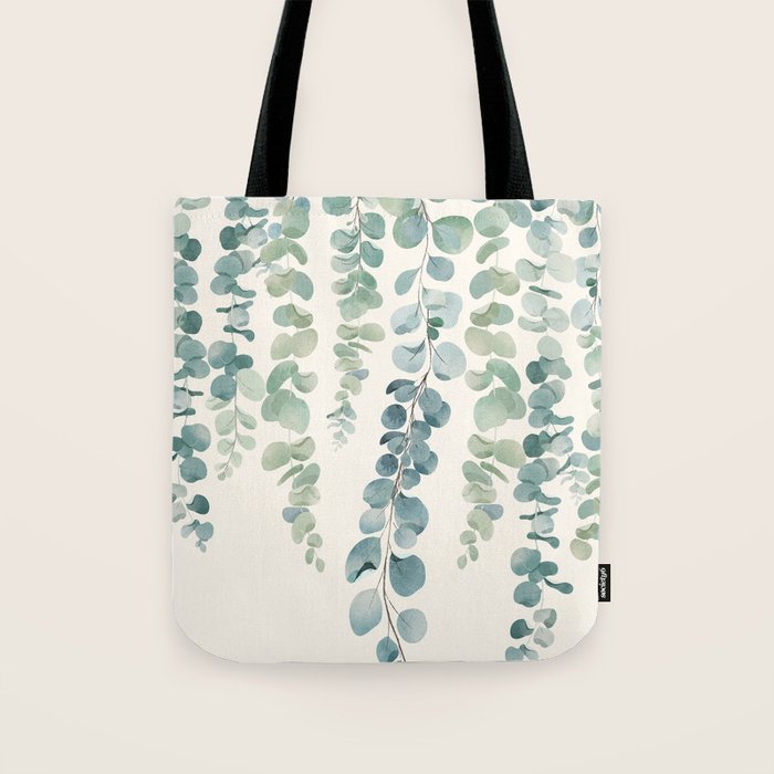 Watercolor Eucalyptus Leaves Tote Bag Gallery Image 1