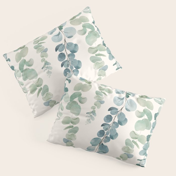 Watercolor Eucalyptus Leaves Pillow Sham Gallery Image 3