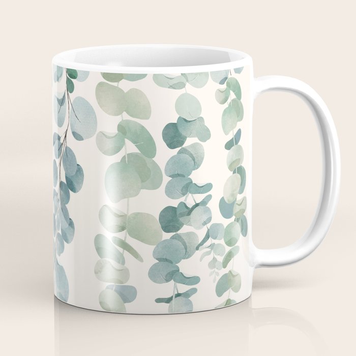 Watercolor Eucalyptus Leaves Coffee Mug Gallery Image 1