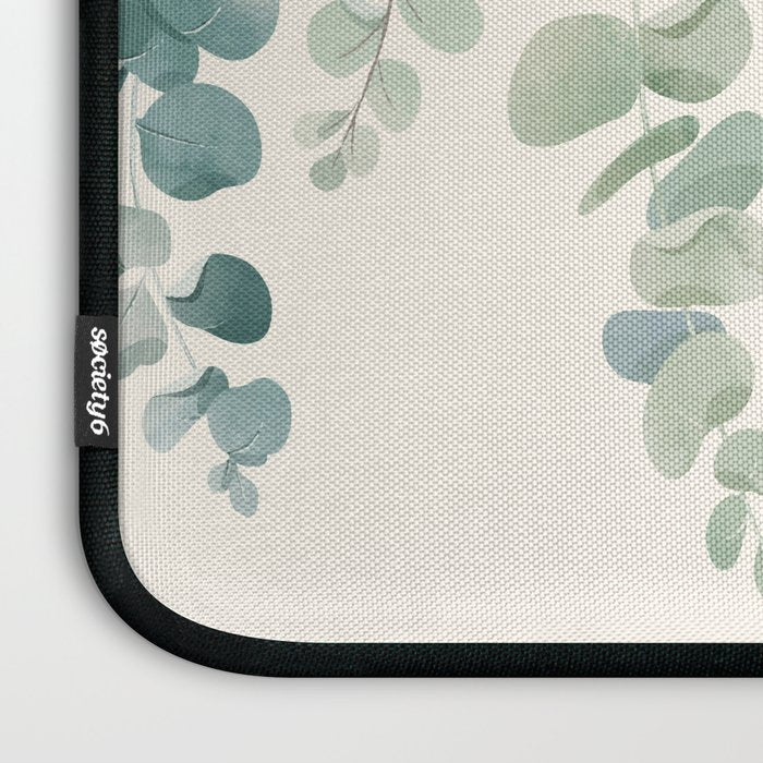 Watercolor Eucalyptus Leaves Laptop Sleeve Gallery Image 3