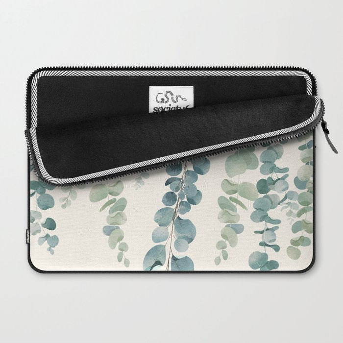 Watercolor Eucalyptus Leaves Laptop Sleeve Gallery Image 2