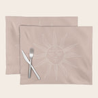 Boho Sun Drawing XXIII Neutral Pink Placemat Gallery Image 1
