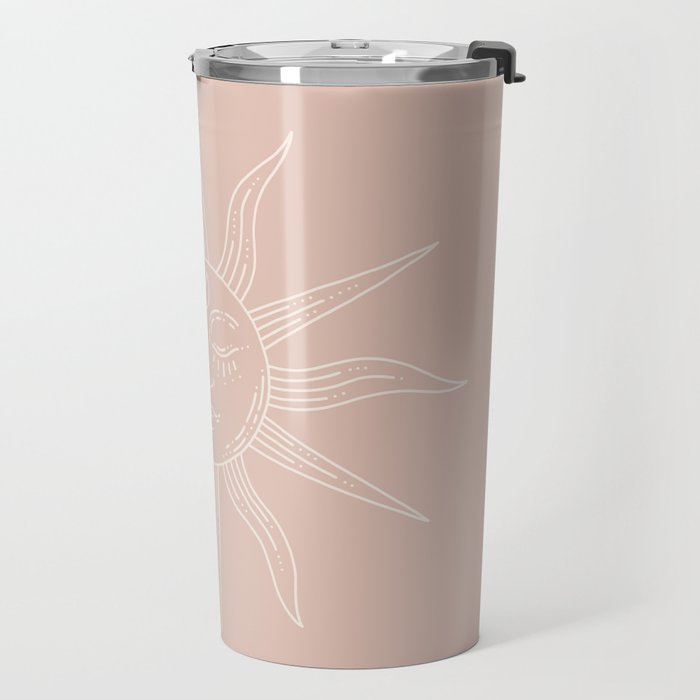 Boho Sun Drawing XXIII Neutral Pink Travel Mug Gallery Image 2
