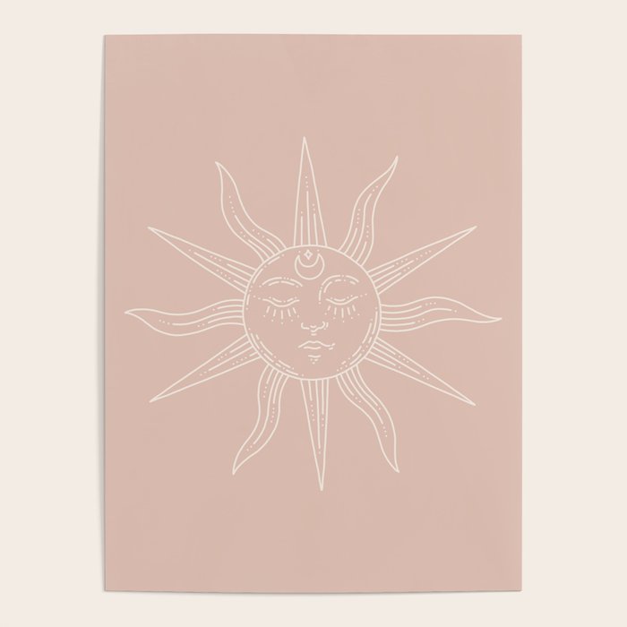 Boho Sun Drawing XXIII Neutral Pink Poster Gallery Image 4