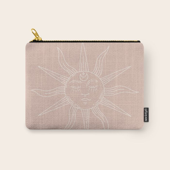 Boho Sun Drawing XXIII Neutral Pink Carry All Pouch Gallery Image 1