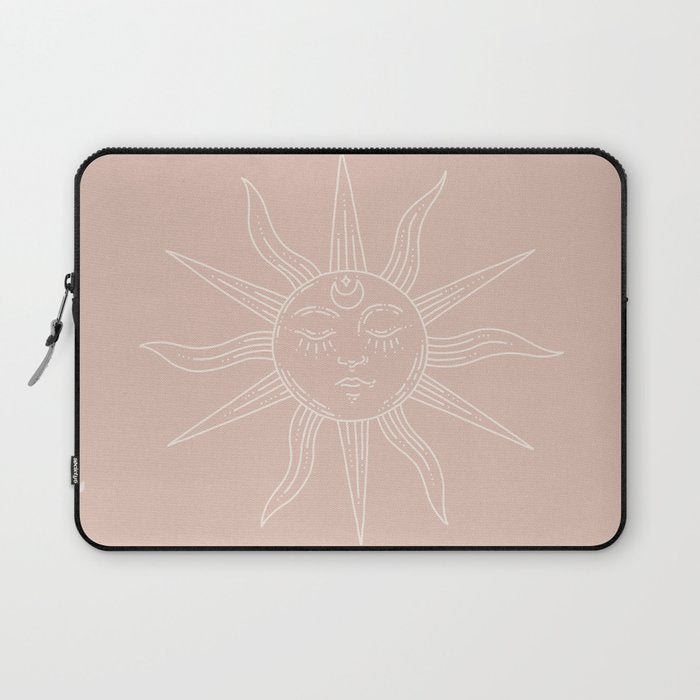 Boho Sun Drawing XXIII Neutral Pink Laptop Sleeve Gallery Image 1