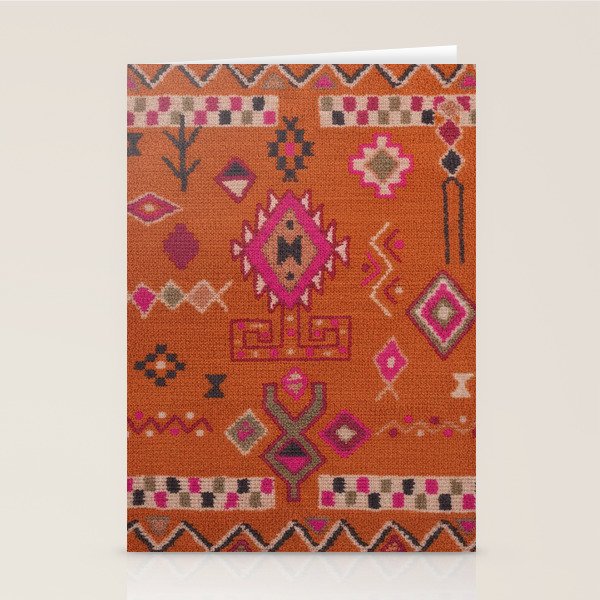 Moroccan Berber Geometric Pattern In Warm Earth Tones Stationery Card Gallery Image 2