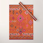 Moroccan Berber Geometric Pattern In Warm Earth Tones Wrapping Paper Gallery Image 1