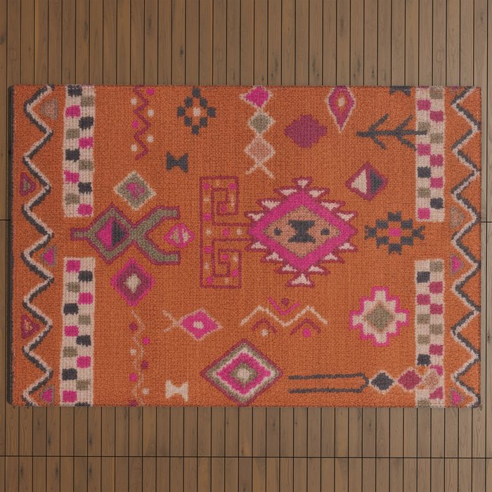 Moroccan Berber Geometric Pattern In Warm Earth Tones Outdoor Rug Gallery Image 4