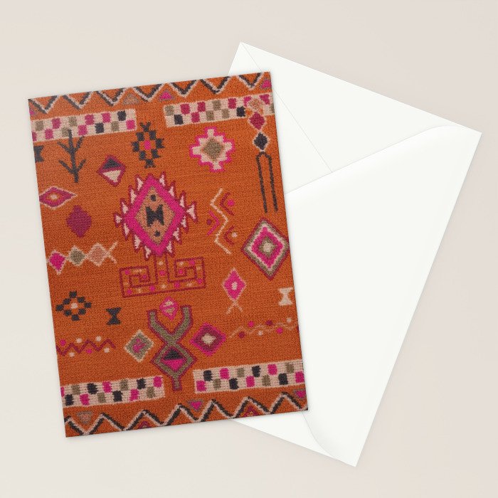 Moroccan Berber Geometric Pattern In Warm Earth Tones Stationery Card Gallery Image 2