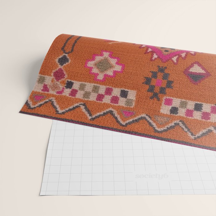 Moroccan Berber Geometric Pattern In Warm Earth Tones Wrapping Paper Gallery Image 2
