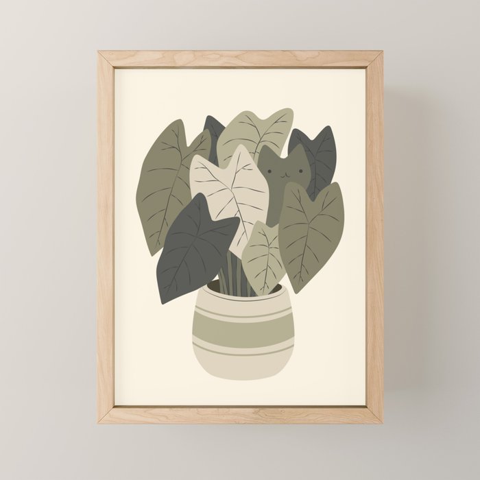 Cat and Plant 44 Mini Art Print Gallery Image 1