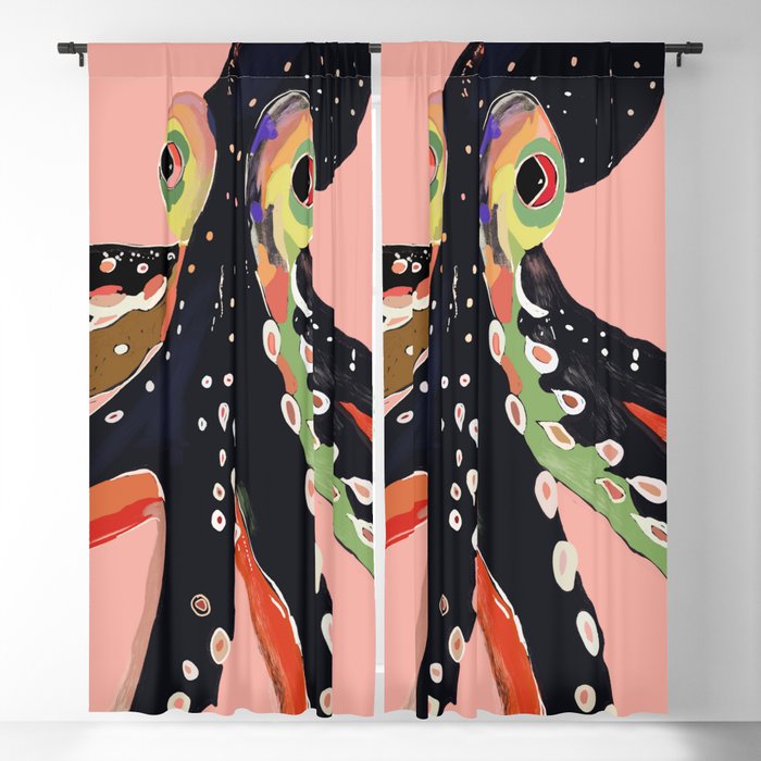 Colorful Octopus Window Curtain Gallery Image 1