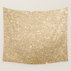 Modern abstract elegant chic gold glitter Wall Tapestry Gallery Image 4