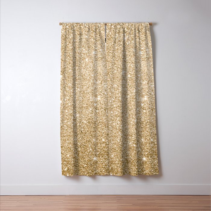 Modern abstract elegant chic gold glitter Window Curtain Gallery Image 3
