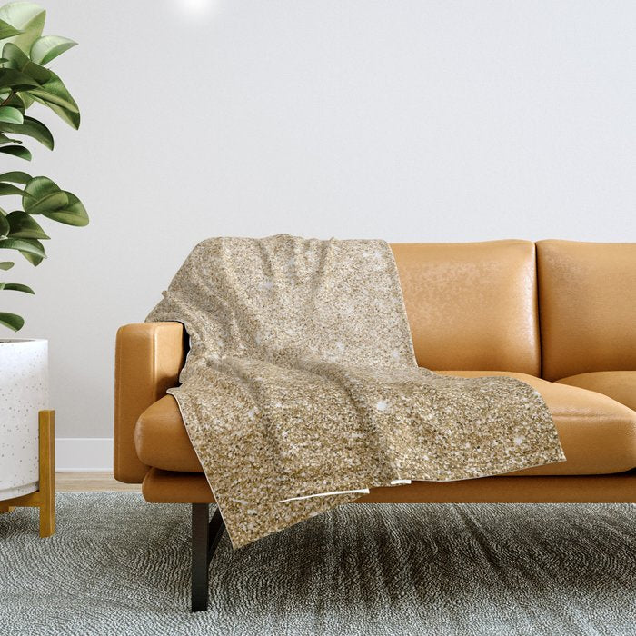 Modern abstract elegant chic gold glitter Throw Blanket Gallery Image 1