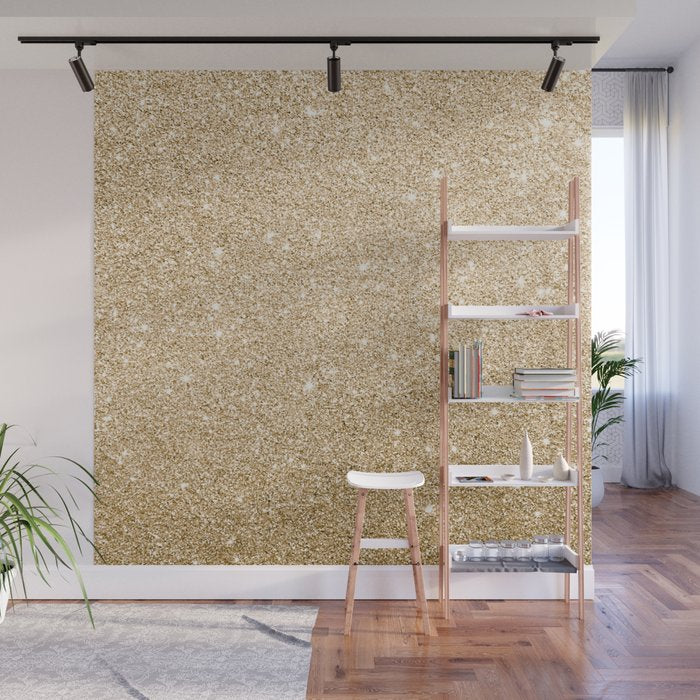 Modern abstract elegant chic gold glitter Wall Mural Gallery Image 1